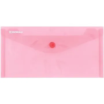 DONAU plastové, zakladacie, s cvokom, DL, transparentné červené – balenie 10 ks (8548001PL-04)