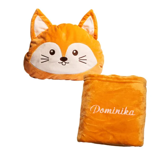 Plyšový vankúšik 2v1 Veverička s výšivkou