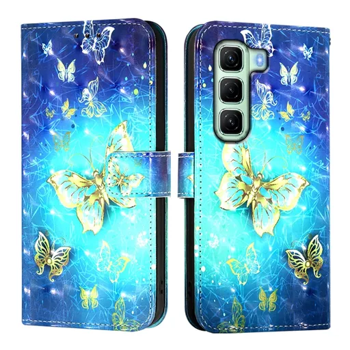 ART Peňaženkový kryt pre Infinix Hot 50 GOLDEN BUTTERFLY