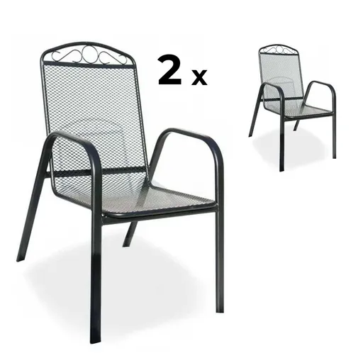 Elvisia Záhradné kovové stoličky BLAIR | 2 kusy