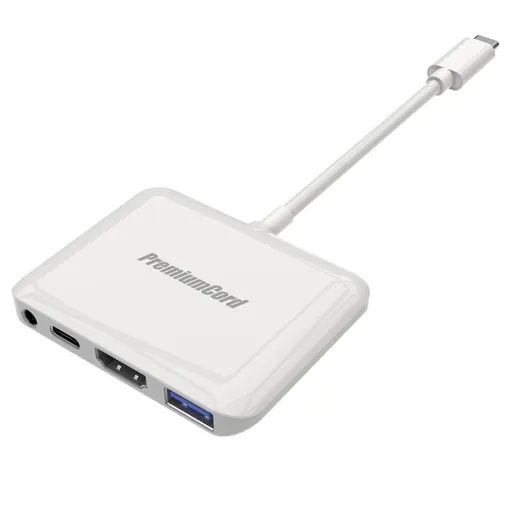 PremiumCord Prevodník USB-C na HDMI2.0+USB3.0+Audio+PD (pre iPad Pro)