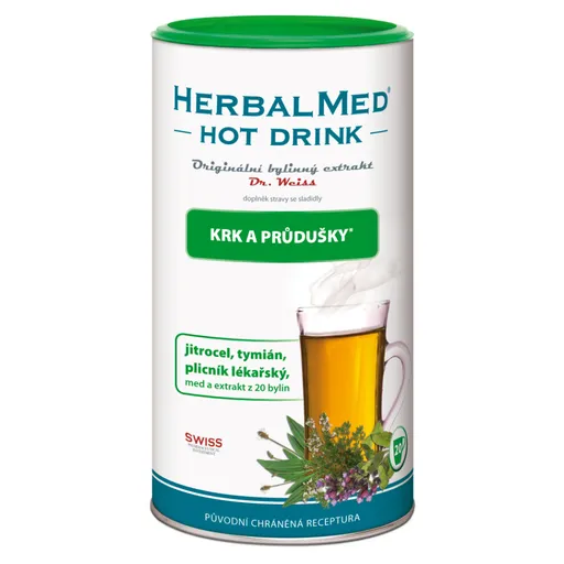 DR. WEISS Herbalmed hot drink krk priedušky + vitamín C 180 g