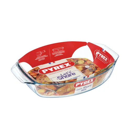 Sklenený pekáč s uchami PYREX 38x27cm/4l., borosilikát