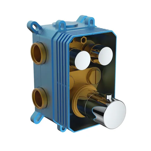 Mereo Termostatická podomietková tlačidlová batéria - 2-cestná - bez krytu CB60101TAB