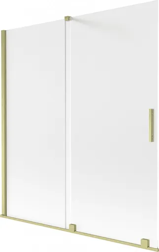 MEXEN/S - Velar dvojkrídlová posuvná vaňová zástena 150 x 150, dekor, zlatá kartáčovaná 896-150-000-31-55