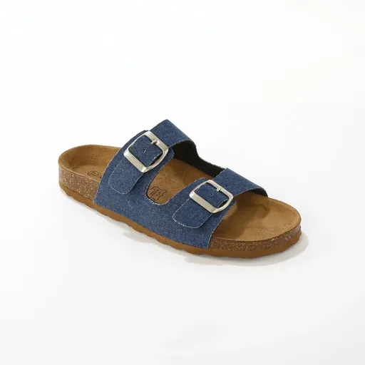 Džínsové šľapky s dvojitým remienkom