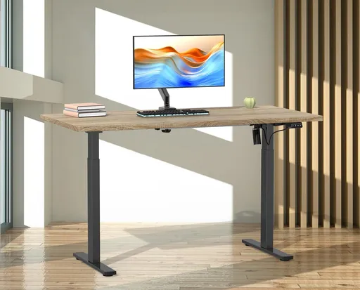 VCM Výškově nastavitelný stůl E-Lona 140x80, dub sonoma