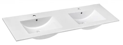 SAPHO - SLIM keramické dvojumývadlo 150x46cm, biela 1601-150