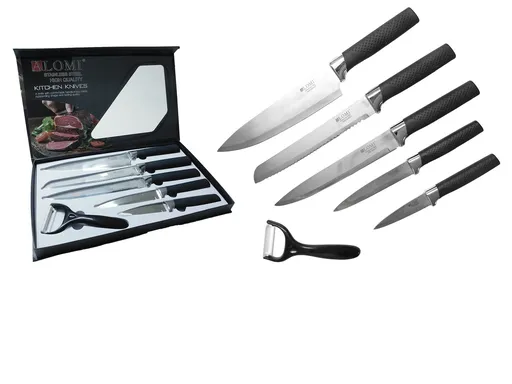 MAKRO - 6-dielny set, 5 x nože a 1 x škrabka