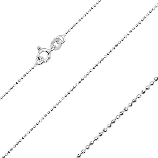 Retiazka zo striebra 925 - malé trblietavé armádne guličky, 1 mm