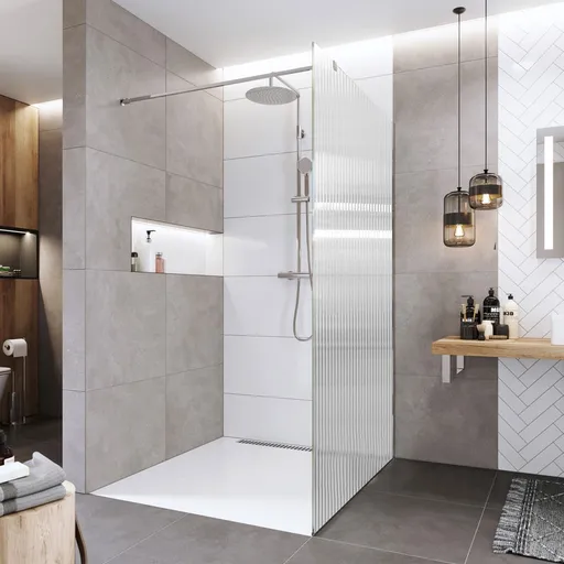 Mereo Sprchová stena WALK IN, Novea, 90x200 cm, chróm ALU, sklo Line CK10602HL