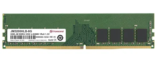 Transcend pamäť 8GB DDR4 3200 U-DIMM (JetRam) 1Rx8 CL22
