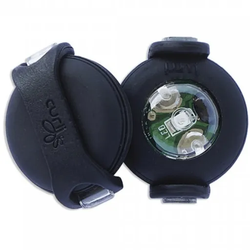 CURLI Luumi LED bezpečnostné svetielko na obojok čierne 2 ks