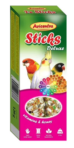 Avicentra Sticks Deluxe tyčinky pro andulky vitamíny a med 110 g