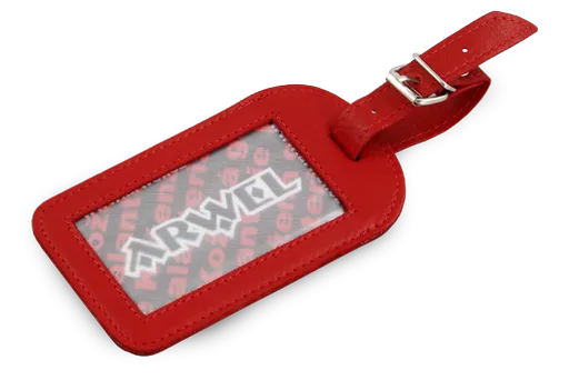 Červená kožená visačka na batožinu 619-5405-31