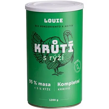 LOUIE Kompletné krmivo - morčacie (95 %) s ryžou (5 %) 1200 g (8595174345887)