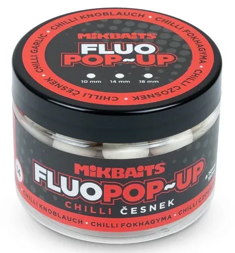Mikbaits plávajúce boilie fluo chilli cesnak 150 ml - 14 mm