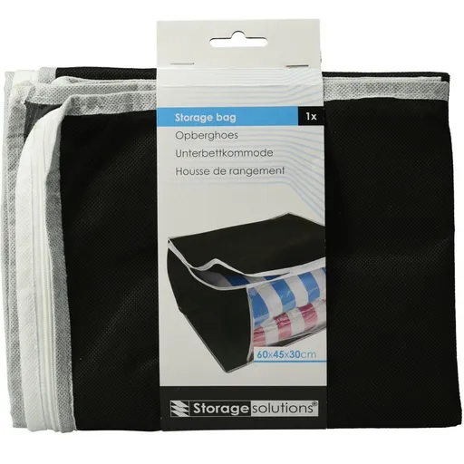 Úložná taška pod posteľ, 60 x 45 x 30 cm, čierna