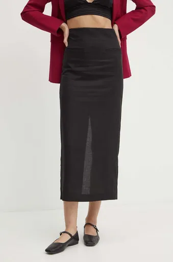 Sukňa s prímesou ľanu Bardot RHEE