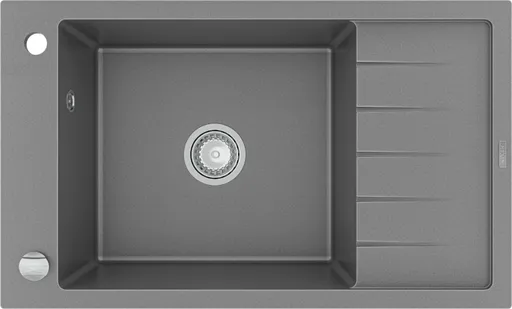 MEXEN MEXEN - Elias granitový drez 1 misa drez s vypúšťaním krátky odkvapkávač 795x480 mm, sivá 6511791005-71