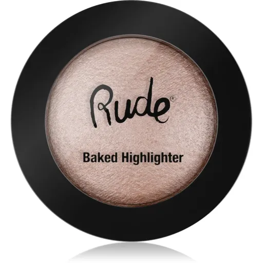 Rude Cosmetics Baked Highlighter kompaktný púdrový rozjasňovač odtieň Flirtatious Behaviour 7 g