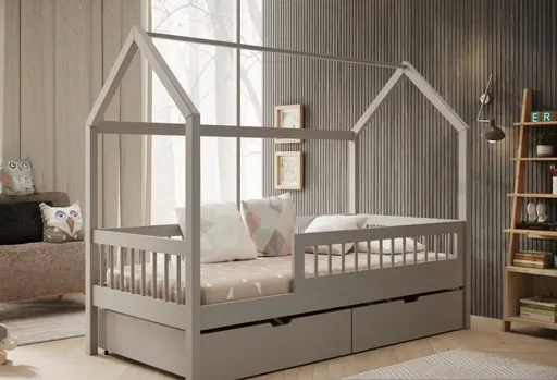 ArtAdrk Detská posteľ GALICJA | sivá 90 x 200 cm