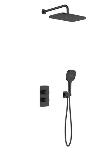 KFA - Súprava sprchová Malaga, termostatická, podomietková, čierna 5759-501-81