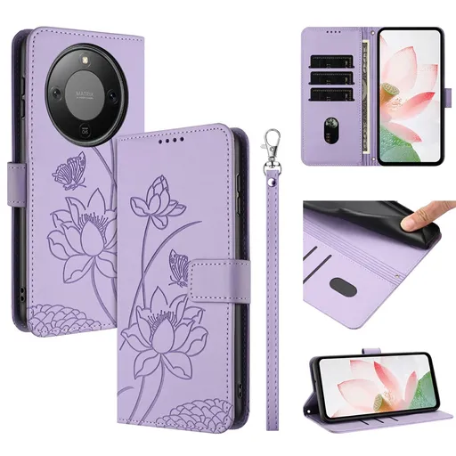 ART LOTUS Peňaženkové puzdro pre Honor Magic8 Lite fialové