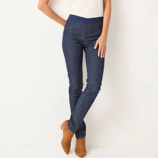 Denimové pohodlné džegíny s pružným pásom, pre vyššiu postavu