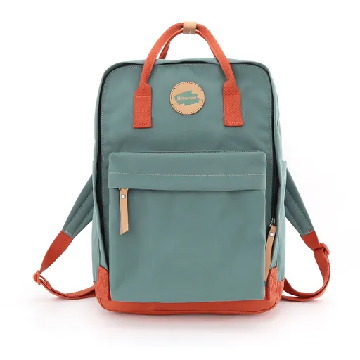 Štýlový priestranný ruksak v tyrkysovo-červenej farbe - Himawari