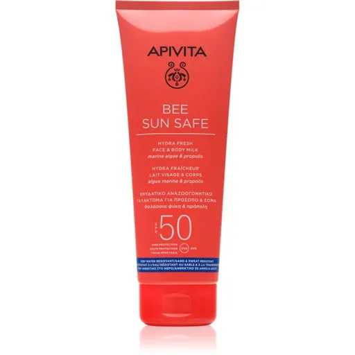 Apivita Bee Sun Safe Hydra Fresh Milk SPF50 opaľovacie mlieko na tvár a telo SPF 50 200 ml