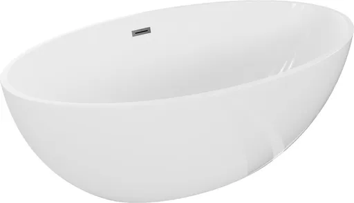 MEXEN/S - Nike voľne stojaca vaňa 175 x 100, biela, sifón a prepad grafit metal 54071751000-95