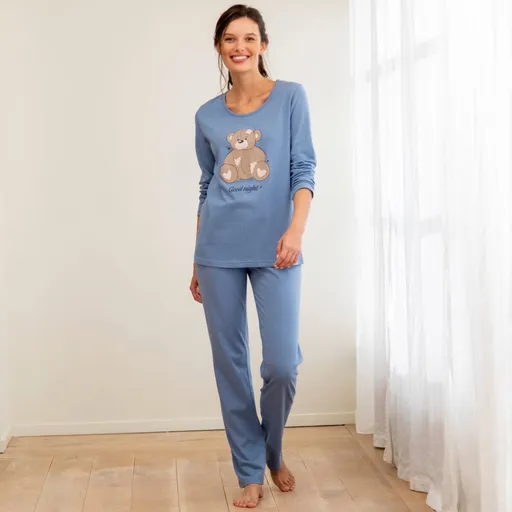 Pyžamo s dlhými nohavicami a potlačou medvedíka