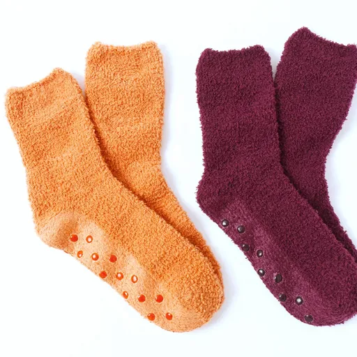 Súprava 2 párov protišmykových ponožiek z buklé