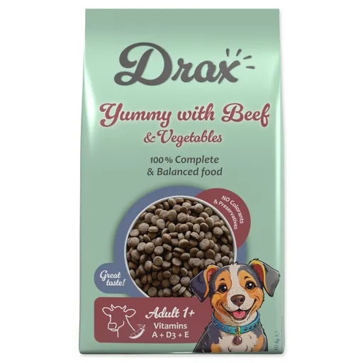 Krmivo Drax Adult s hovädzím mäsom a zeleninou 10kg