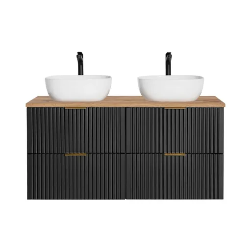 ArtCom Kúpeľňová skrinka s umývadlom a doskou ADEL Black DU120/2 | 120 cm