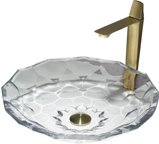 MEXEN - Inga sklenené umývadlo na dosku 44x44, transparent 24024670