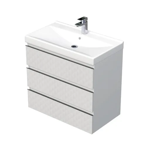 Kúpeľňová skrinka s umývadlom SAT Cube Way 80x71x46 cm biela mat CUBE3D46803ZBVER