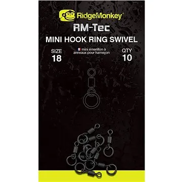 RidgeMonkey RM-Tec Mini Hook Ring Swivel 10 ks (5060432143602)