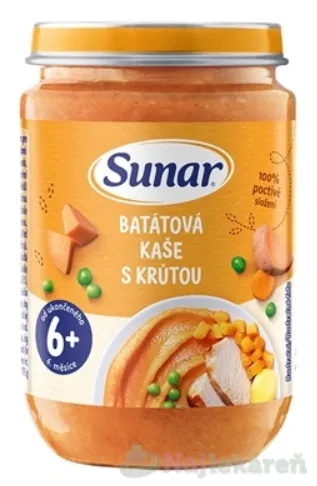 Sunar BATÁTOVÁ KAŠA S MORKOU zeleninovo-mäsový príkrm 190g