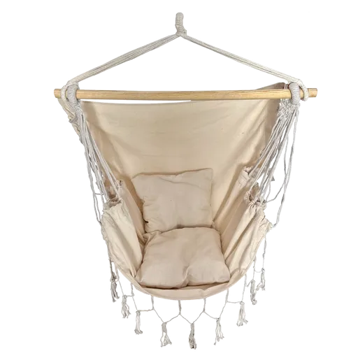 Chomik Záhradné závesné kreslo BOHO | béžová 130 x 100  cm