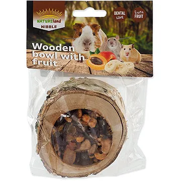 Nature Land Nibble Miska plnená ovocím drevená 120 g (8595681805720)