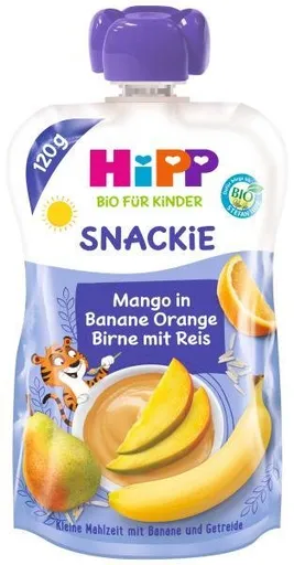 HiPP Príkrm ovocnýis BIO Sport hruška, pomaranč, mango, banán, ryža 120g