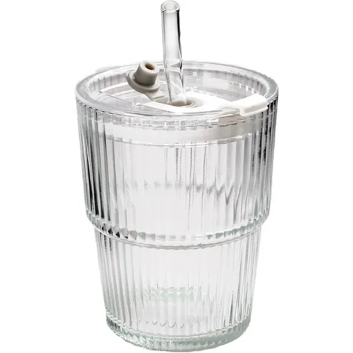 Toro Pohár so slamkou 320 ml, 9,5 x 9,5 x 11,3 cm