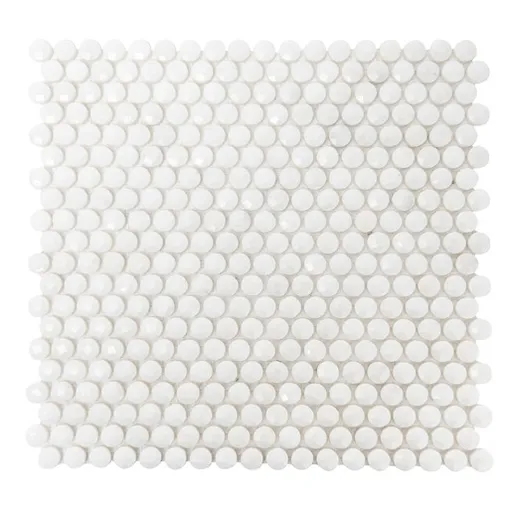 Kamenná mozaika Premium Mosaic Stone bílá 30x30 cm leštěná STMOSDIA15WHP