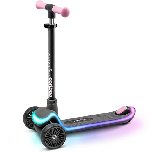 Detská trojkolesová kolobežka Cariboo LEDstar, ružová