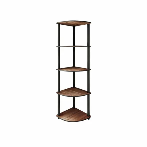 Regál Corner Walnut, 5 polic, L