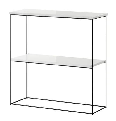 ArtAdrk Príručný stolík TONI | čierne nohy Farba: biely lesk