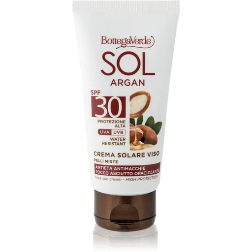 Bottega Verde Sol Argan opaľovací krém pre mastnú a zmiešanú pleť SPF 30 50 ml