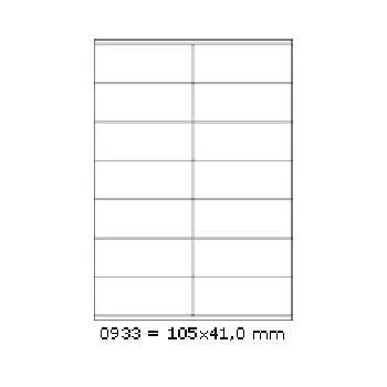 Samolepiace etikety 105 x 41 mm, 14 etikiet, A4, 100 listov